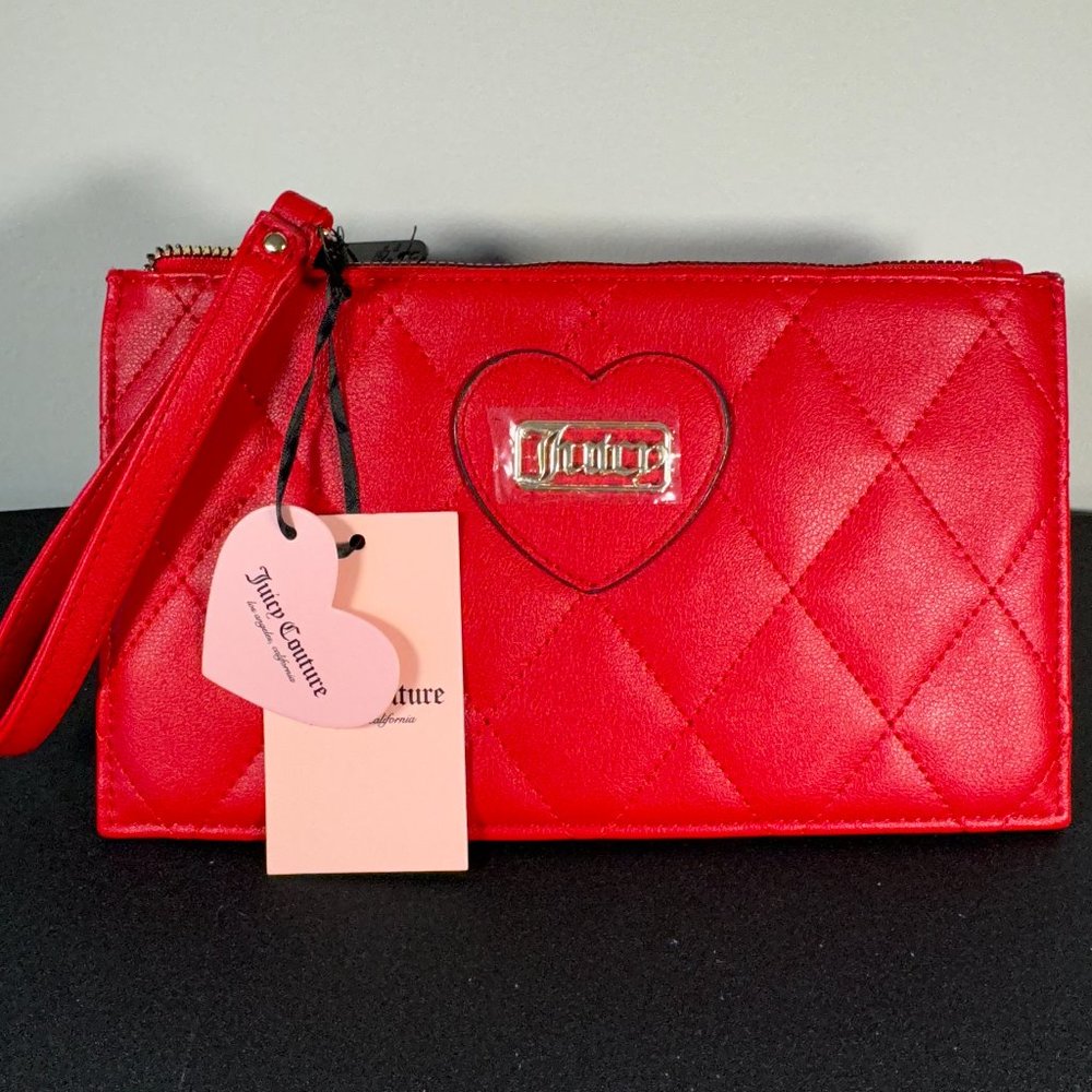 Juicy Couture Lipstick Red Wristlet Purse with Gold Details - NWT